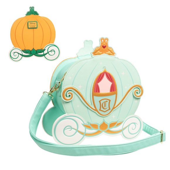 🔥Loungefly Disney Cinderella Reversible Pumpkin Carriage Crossbody Purse - Picture 1 of 6
